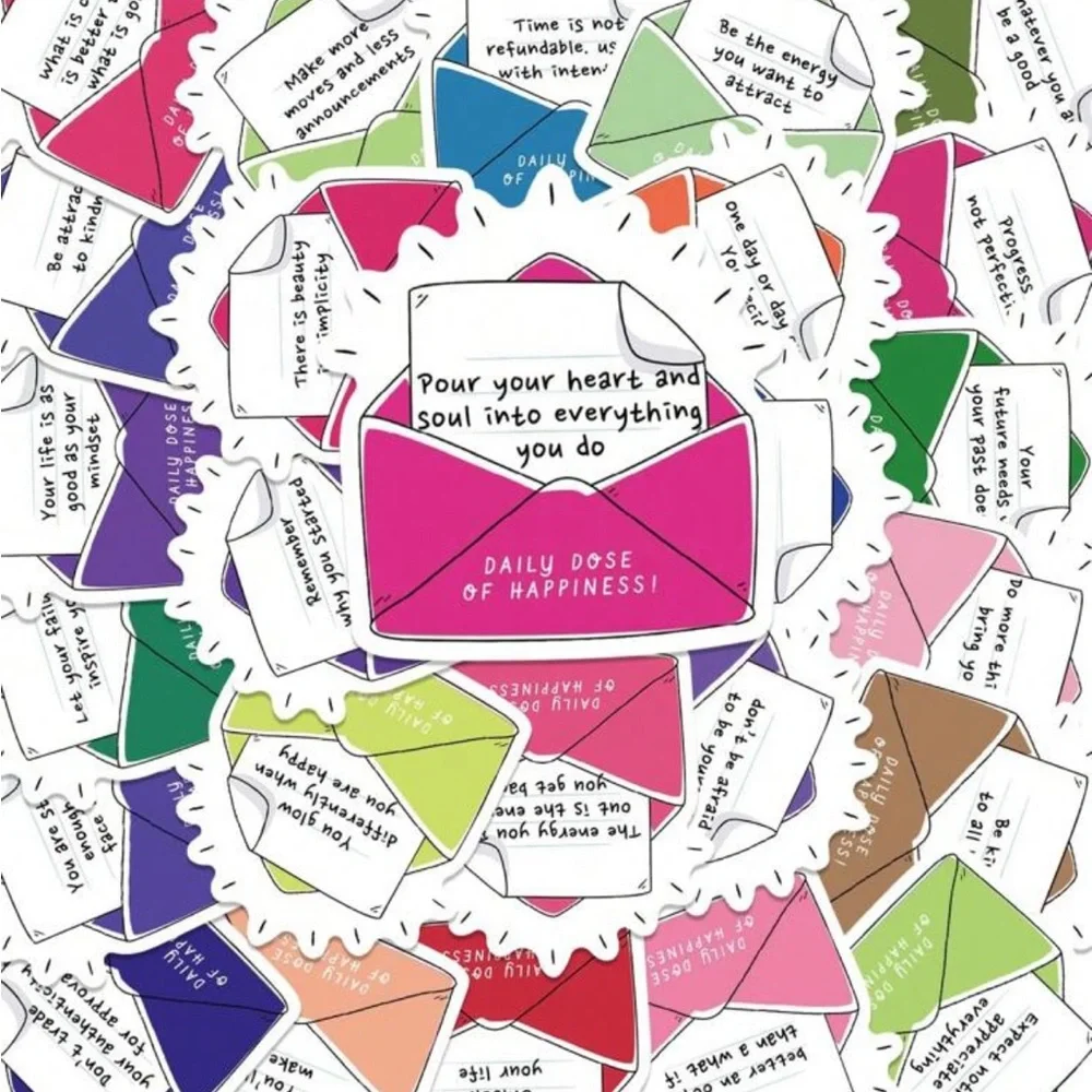 Colorful NIP Motivational Envelope Stickers (50 pieces)